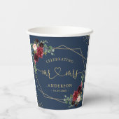 ブルゴーニュ海軍ブルーフローラ新郎新婦結婚ズ 紙コップ (裏面)