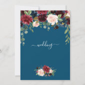 ブルゴーニュ海軍ブルーフローラ書道結婚ズ 招待状 (裏面)