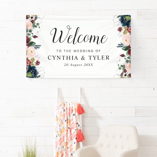 ブルゴーニュ海軍ブルーフローラ結婚歓迎 横断幕 (インサイチュ)