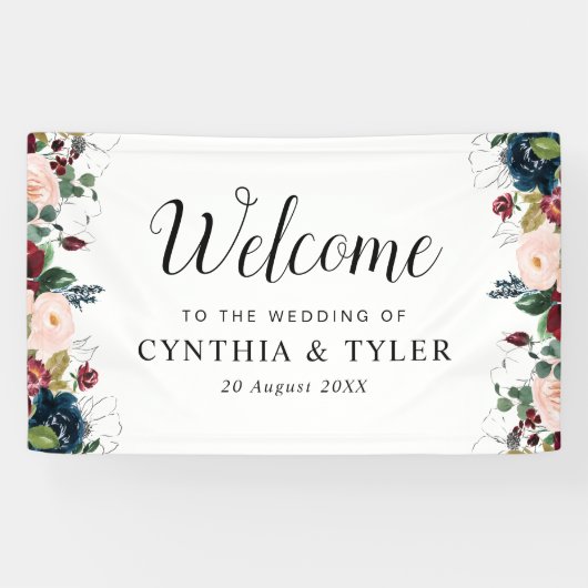 ブルゴーニュ海軍ブルーフローラ結婚歓迎 横断幕 (横)