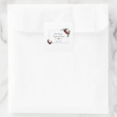 ブルゴーニュ海軍ブルー点々のあるフローラフレ結婚ーム スクエアシール (バッグ)