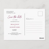 ブルゴーニュ海軍ブルー牡丹ジオメトリック日付を保存 ポストカード (裏面)