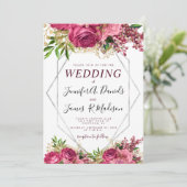 ブルゴーニュ海軍ブルー赤面シルバーウォーター色開花 招待状 (スタンド正面)