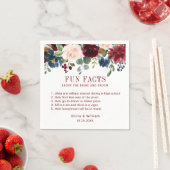 ブルゴーニュ海軍ブルー赤面フローラおもしろいファクト結婚ズ スタンダードカクテルナプキン (インサイチュ)