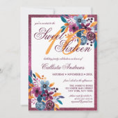 ブルゴーニュ海軍マスタード水の色の花の甘い16 招待状 (正面)