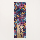 ブルゴーニュ海軍マスタード水彩花モノグラム ヨガマット (裏面)