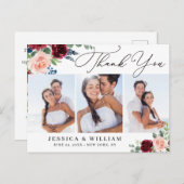 ブルゴーニュ海軍ユーカリ結婚プタスの3写真ありがとう ポストカード (正面/裏面)