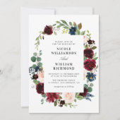 ブルゴーニュ海軍ユーカリ赤面結婚フローラ 招待状 (正面)