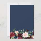 ブルゴーニュ海軍ユーカリ赤面結婚フローラ 招待状 (裏面)