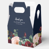 ブルゴーニュ海軍水彩フローラ結婚式の引き出物箱 フェイバーボックス (オープン)