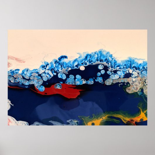 ブルゴーニュ海軍流体大理石アクリルアート抽象芸術 ポスター (正面)