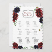 ブルゴーニュ海軍牡丹金ゴールドブライダルシャワーゲーム 招待状 (正面)