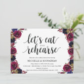 ブルゴーニュ海軍結婚のリハーサルディナー招待状 招待状 (スタンド正面)