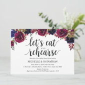 ブルゴーニュ海軍結婚のリハーサルディナー招待状 招待状 (スタンド正面)