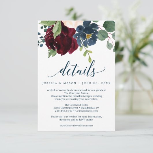 ブルゴーニュ海軍結婚の詳細カード 招待状 (スタンド正面)