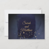 ブルゴーニュ海軍結婚の食事の選択なしRSVP 出欠カード (裏面)