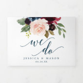 ブルゴーニュ海軍結婚の3倍招待状 三つ折り招待状 (カバー)