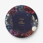 ブルゴーニュ海軍結婚の7インチランチョン ペーパープレート (正面)