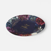 ブルゴーニュ海軍結婚の7インチランチョン ペーパープレート (アングル)