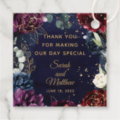 ブルゴーニュ海軍結婚式の引き出物ギフトラベル フェイバータグ (裏面)