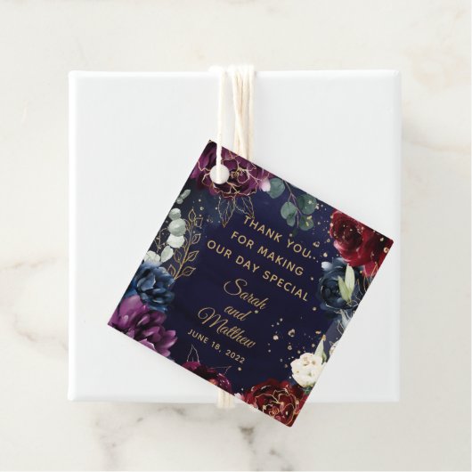 ブルゴーニュ海軍結婚式の引き出物ギフトラベル フェイバータグ (インサイチュ)