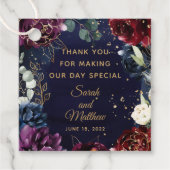 ブルゴーニュ海軍結婚式の引き出物ギフトラベル フェイバータグ (正面)