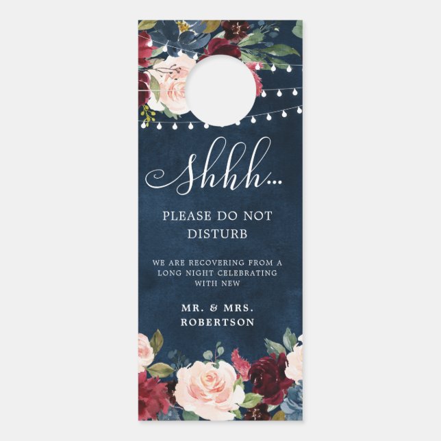 ブルゴーニュ海軍赤面バラ結婚ズの邪魔をしない ドアノブサイン (正面)