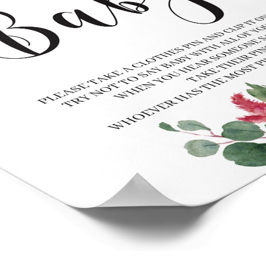 ブルゴーニュ海軍赤面ピンクのフローラドンタ言うベビー ポスター (角)