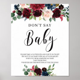 ブルゴーニュ海軍赤面ピンクのフローラドンタ言うベビー ポスター