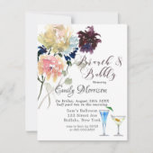 ブルゴーニュ海軍赤面ピンクピーニーブランチ&バブリーInv 招待状 (正面)