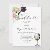 ブルゴーニュ海軍赤面ピンク牡丹バチェロレッテ 招待状 (正面)