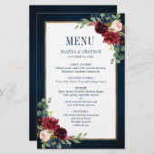 ブルゴーニュ海軍赤面フローラジオメト結婚リのメニュー (正面/裏面)