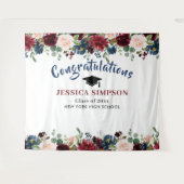 ブルゴーニュ海軍赤面フローラフォトブース背景 タペストリー (正面(横))