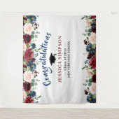 ブルゴーニュ海軍赤面フローラフォトブース背景 タペストリー (正面)