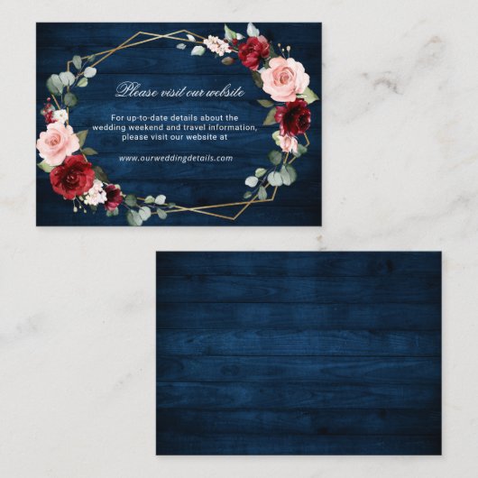 ブルゴーニュ海軍赤面フローラ幾何学ウェブサイト エンクロージャーカード (正面/裏面)