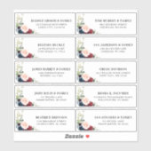 ブルゴーニュ海軍赤面フローラ幾何学住所 シール (シート)