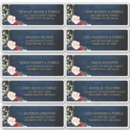 ブルゴーニュ海軍赤面フローラ幾何学住所 シール