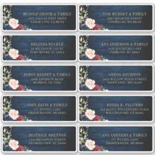 ブルゴーニュ海軍赤面フローラ幾何学住所 シール