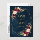 ブルゴーニュ海軍赤面フローラ幾何学保存日 ポストカード (正面/裏面)