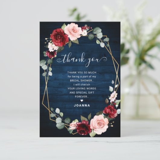 ブルゴーニュ海軍赤面フローラ幾何学結婚ズ サンキューカード (スタンド正面)