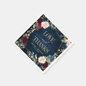 ブルゴーニュ海軍赤面フローラ幾何学結婚ズ スタンダードカクテルナプキン (角)