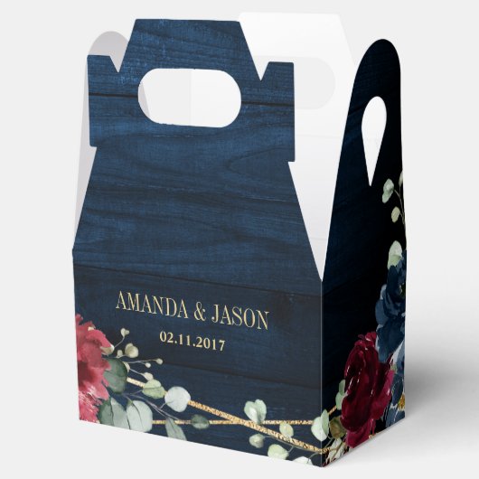 ブルゴーニュ海軍赤面フローラ幾何学結婚ズ フェイバーボックス (オープン)