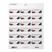 ブルゴーニュ海軍赤面フローラ幾何学結婚ズ ラベル (フルシート)