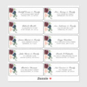 ブルゴーニュ海軍赤面フローラ結婚ズゲストアドレス シール (シート)