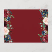 ブルゴーニュ海軍赤面フローラ結婚式招待状 ポストカード (裏面)