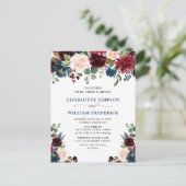 ブルゴーニュ海軍赤面フローラ結婚式招待状 ポストカード (スタンド正面)