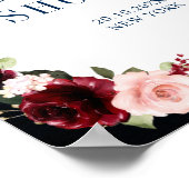 ブルゴーニュ海軍赤面フローラ金ゴールド幾何学歓迎 ポスター (角)