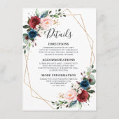 ブルゴーニュ海軍赤面フローラ金ゴールド幾何結婚の エンクロージャーカード (正面)