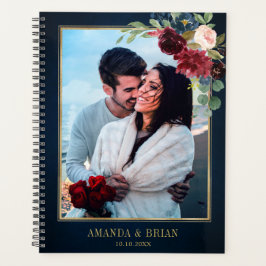 ブルゴーニュ海軍赤面フローラ金ゴールド幾何結婚の プランナー手帳