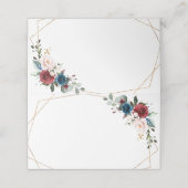 ブルゴーニュ海軍赤面フローラ金ゴールド幾何結婚の プレイスカード (外部開封)